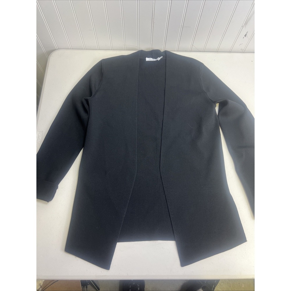 MM LaFleur Woolf Jardigan Open Front Knit Cardigan Black Women's M